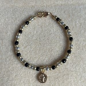 *2 for $20* Gold/Black/Silver Saint/Cross Beaded Bracelet